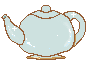 An image of a blue teapot.
